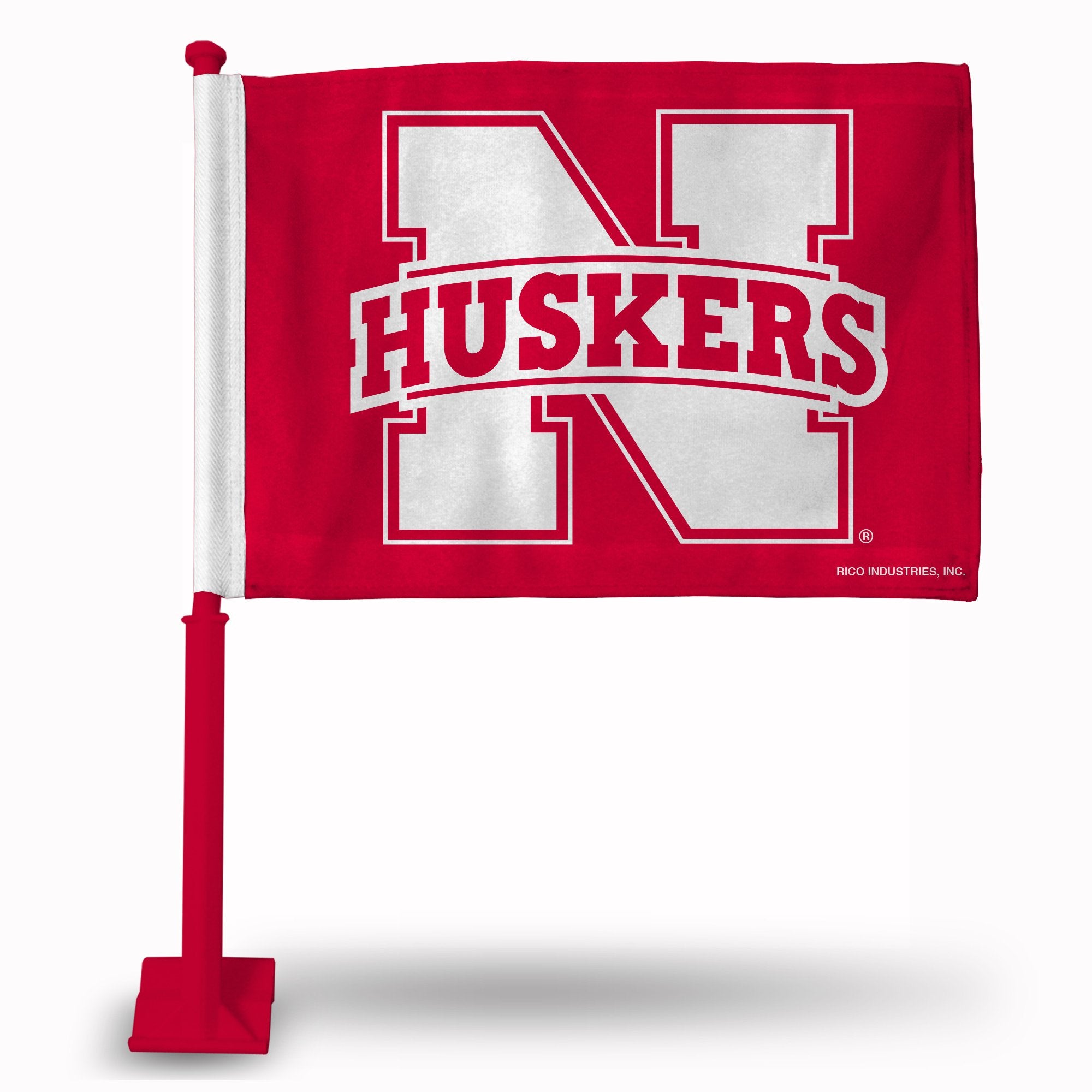 Nebraska Cornhuskers Flag Car Style Red Pole