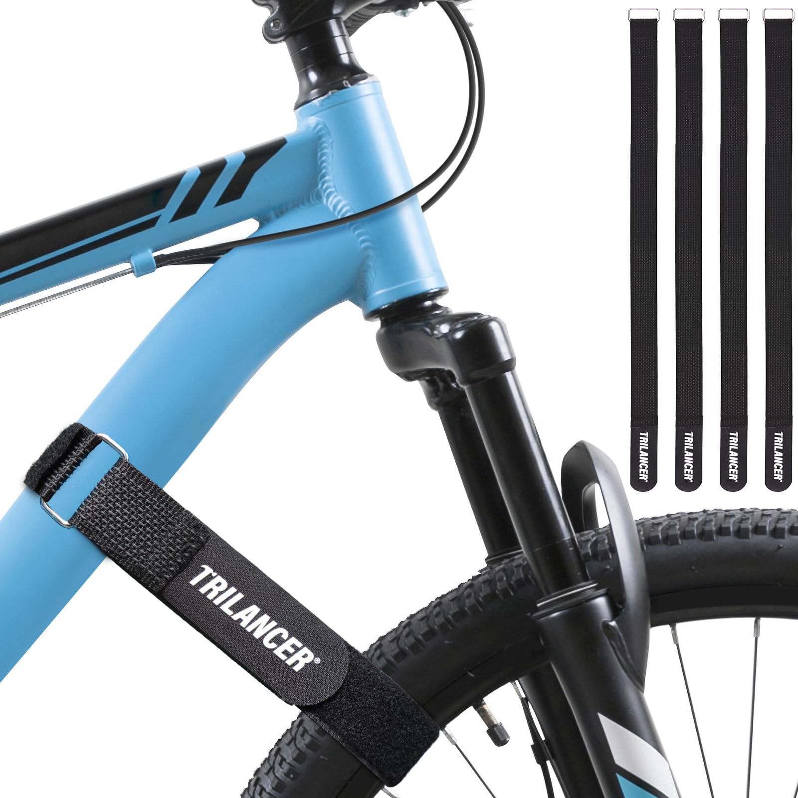 Trilancer Bike Rack Straps, 4-Pack Adjustable Bike Wheel Stabilizer Strap with Hook and Loop for Car and Wall Mount, for Transpo