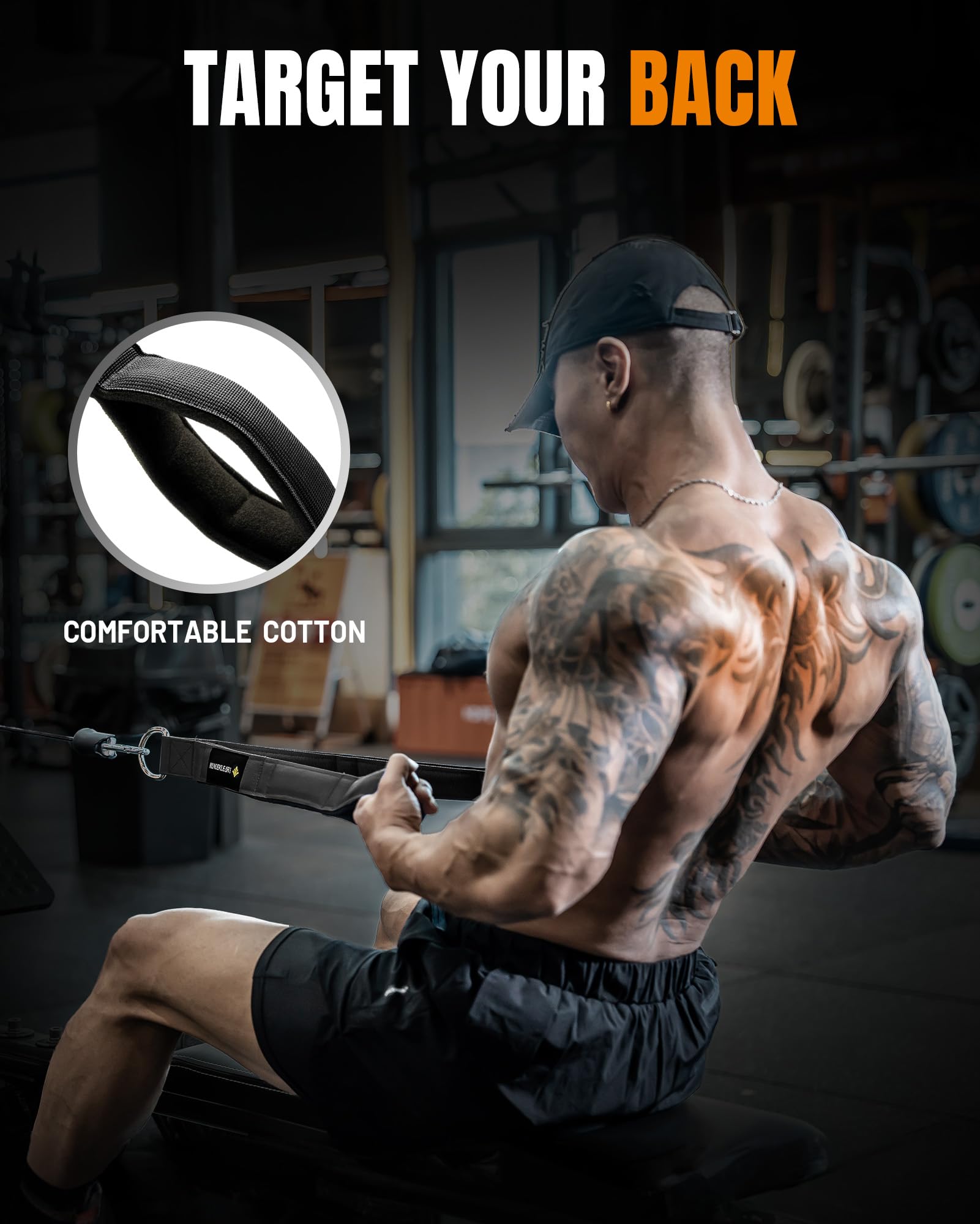 MANUEKLEAR Tricep Rope Cable Attachment Handles, Greater Range of Motion, Tricep Pull Down Rope for Push Downs, Crunches, Facepu