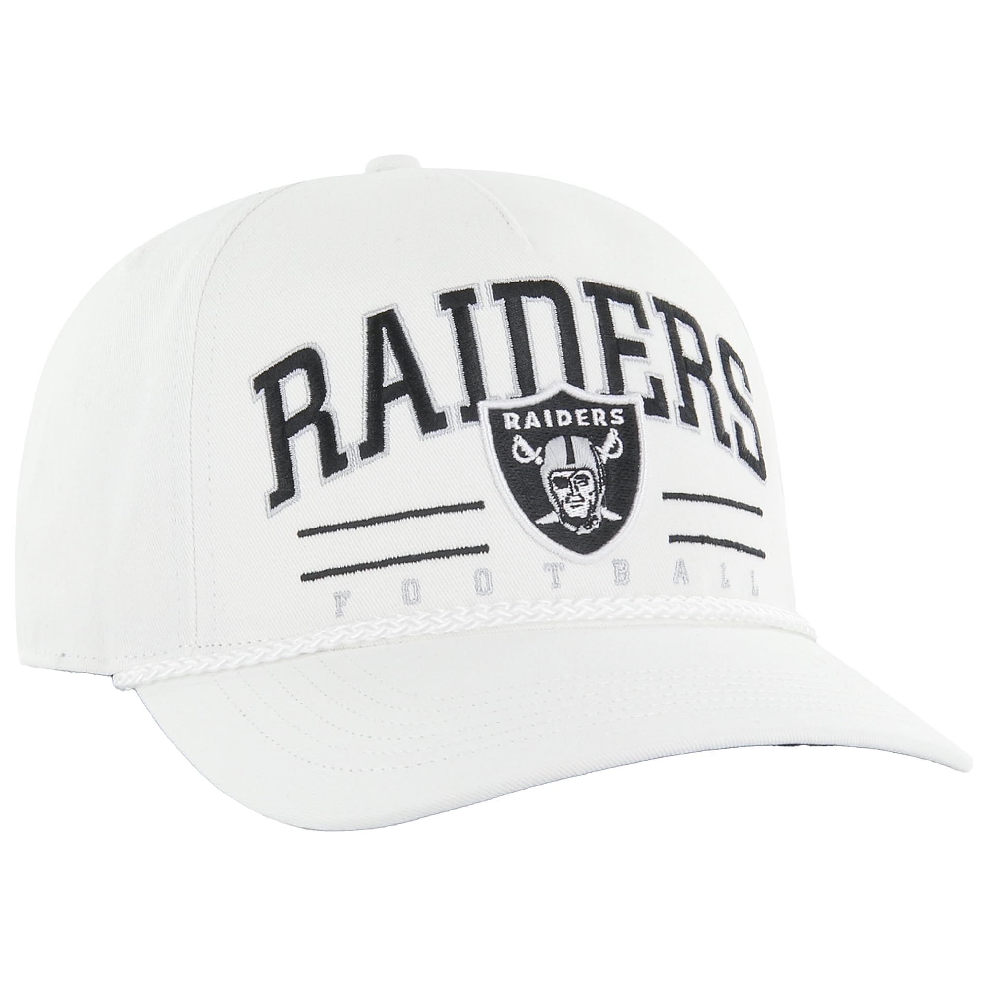 47 Men'S White Las Vegas Raiders Roscoe Hitch Rope Adjustable Hat