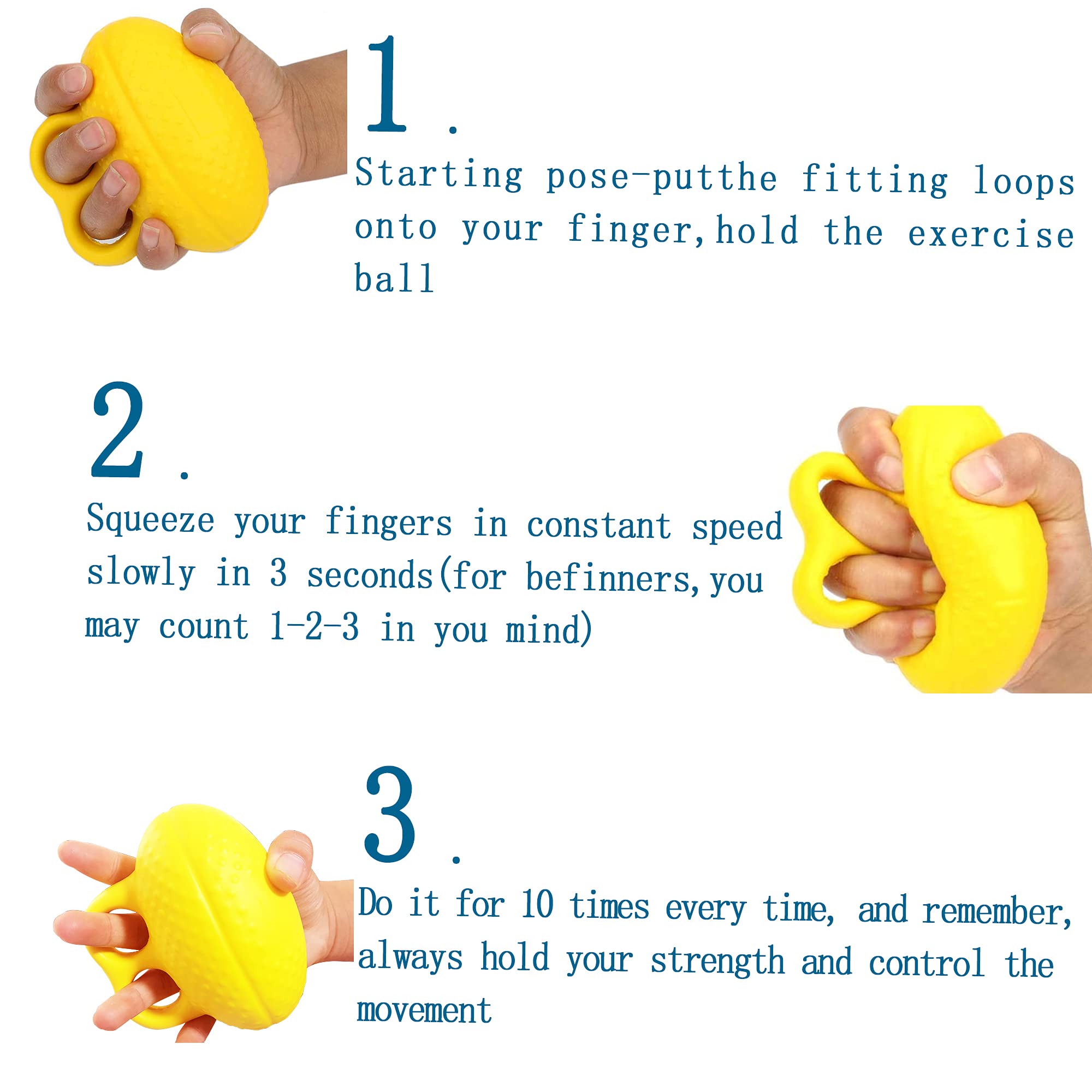 Finger Ball Exerciser Grip Stress Ball, Silicone, Strength Squeeze For Hand, Finger Grip Strengthening Exercise For Hand