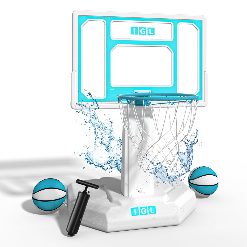 Igl Dunksplash Elite Pool Basketball Hoop, Swimming Pool Basketball Hoop Poolside With 32 In Pc Backboard, Stainless Steel Rim P