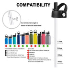 Llcjyycy Straw Lid For Hydroflask Wide Mouth 2 Pack, Flex Straw Lid For Hydroflask Wide Mouth 20 32 40 Oz, Flexible Handle Repla