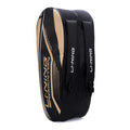 LiNing Hot Shot Double Zipper Polyester Badminton Kit Bag (Black/Gold, Large) | Extremely Spacious | Unisex  Men, Boys, Girls,