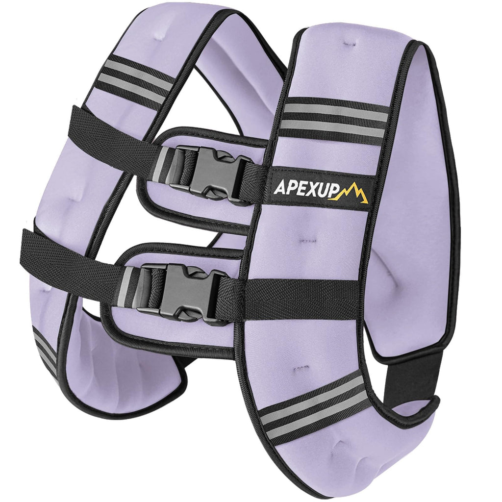 APEXUP 15lbs Weighted Vest Men Women, Weight Vest for Women Workout Equipment for Strength Training Running (Pastel Purple)