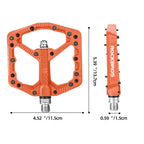 Rockbros Mountain Bike Pedals Flat Mtb Pedals Nylon Fiber Bicycle Platform Pedals For Road Mountain Bmx Mtb Bikes Orange