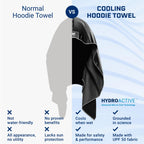 Mission Cooling Hoodie Towel, Black - Soft, Durable Microfiber - Cools Up To 2 Hours - Upf 50 Sun Protection - Machine Washable