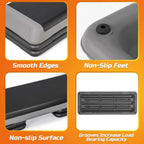 Zeny 43'' Exercise Aerobic Step Platform Adjustable Fitness Stepper With 4 Detachable Risers Fitness Workout Stepper For Home Gy