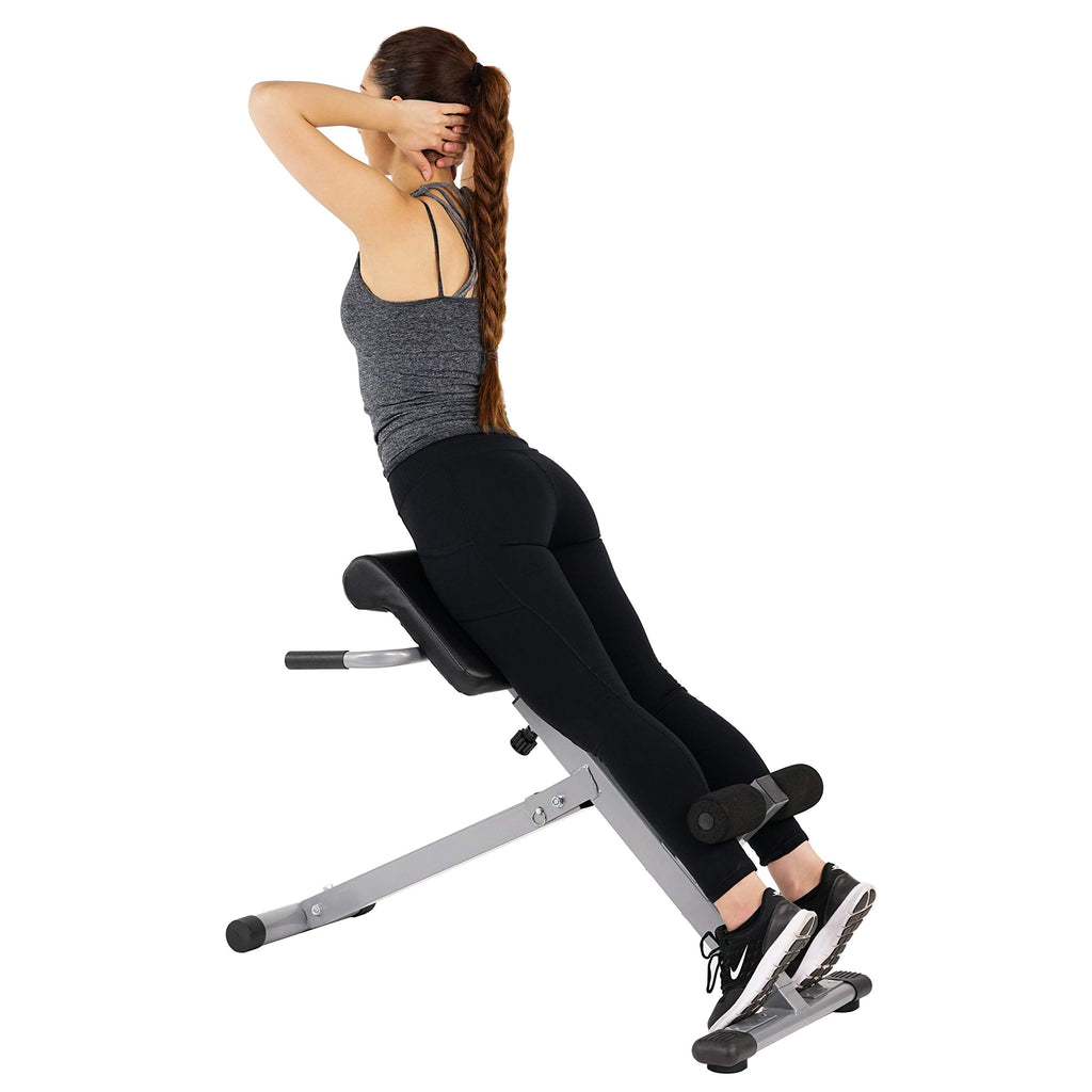 Sunny Health & Fitness 45-Degree Hyperextension Roman Chair With Adjustable Height And Back, Glute, Hamstring, And Ab Workouts F