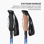 Fizan Compact 3 Trekking Poles - 5.6 oz Ultralight, Backpacking, Thru Hiking Poles, Adjustable, Collapsible, Customized Fit, EVA