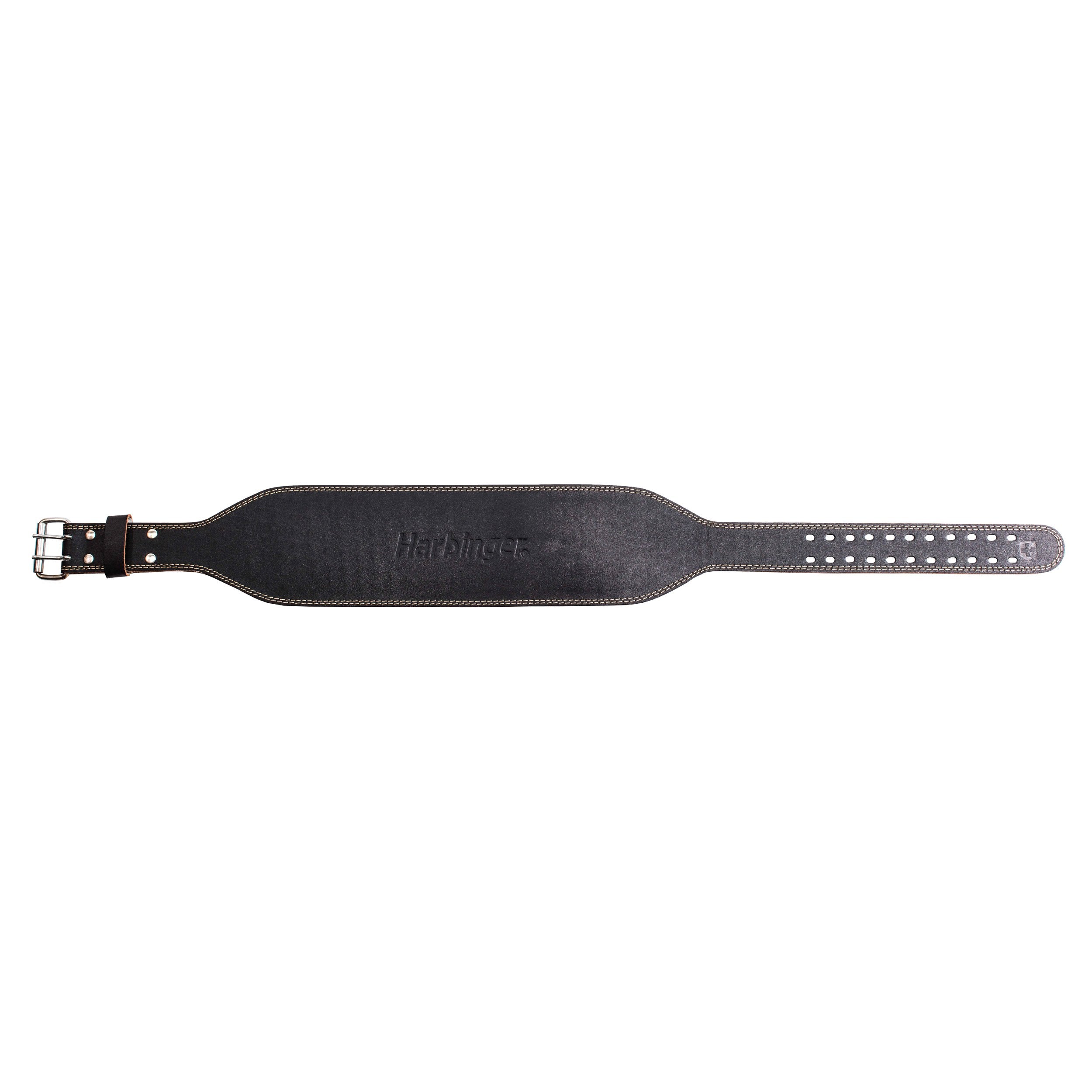 Harbinger Padded Leather Contoured Weightlifting Belt - 4 or 6    Width - Interior Suede Lining & Foam Cushioning - Heavy-Duty D