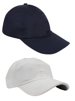 Zacharias MenS Cotton Baseball Cap Blue & White Free Size Pack Of 2