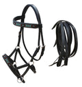 Challenger Horse Western English Leather Bitless Sidepull Bridle W/Split Reins 77Rs12Bk