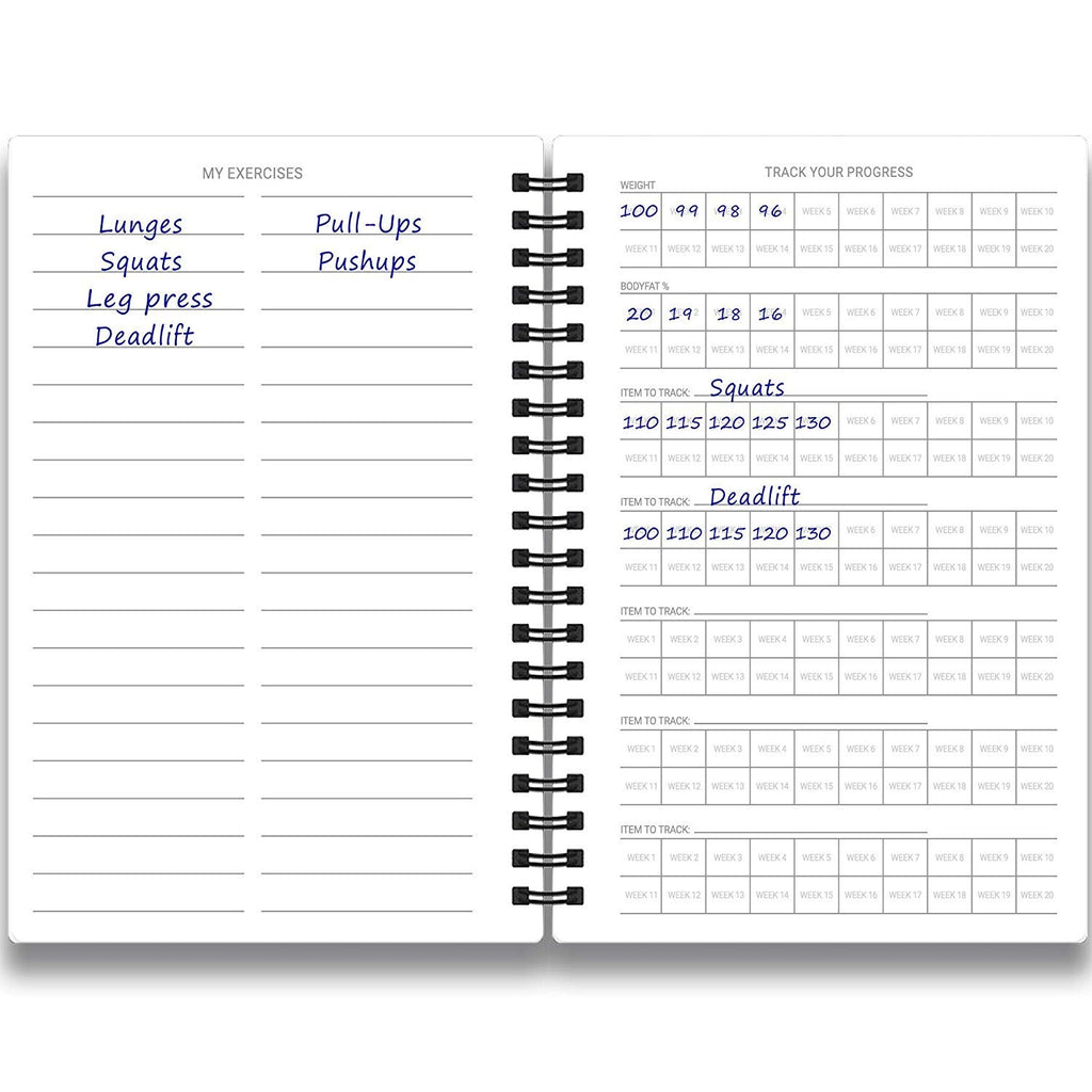 Undated Fitness Log Book & Workout Planner - Designed By Experts Gym Notebook, Workout Tracker, Exercise Journal For Men Women