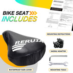 Reruia Comfortable Bike Seat With Light Breathable Memory Foam Padded Bike Saddle Dual Shock Absorbing Center Cutout Bicycle Cus