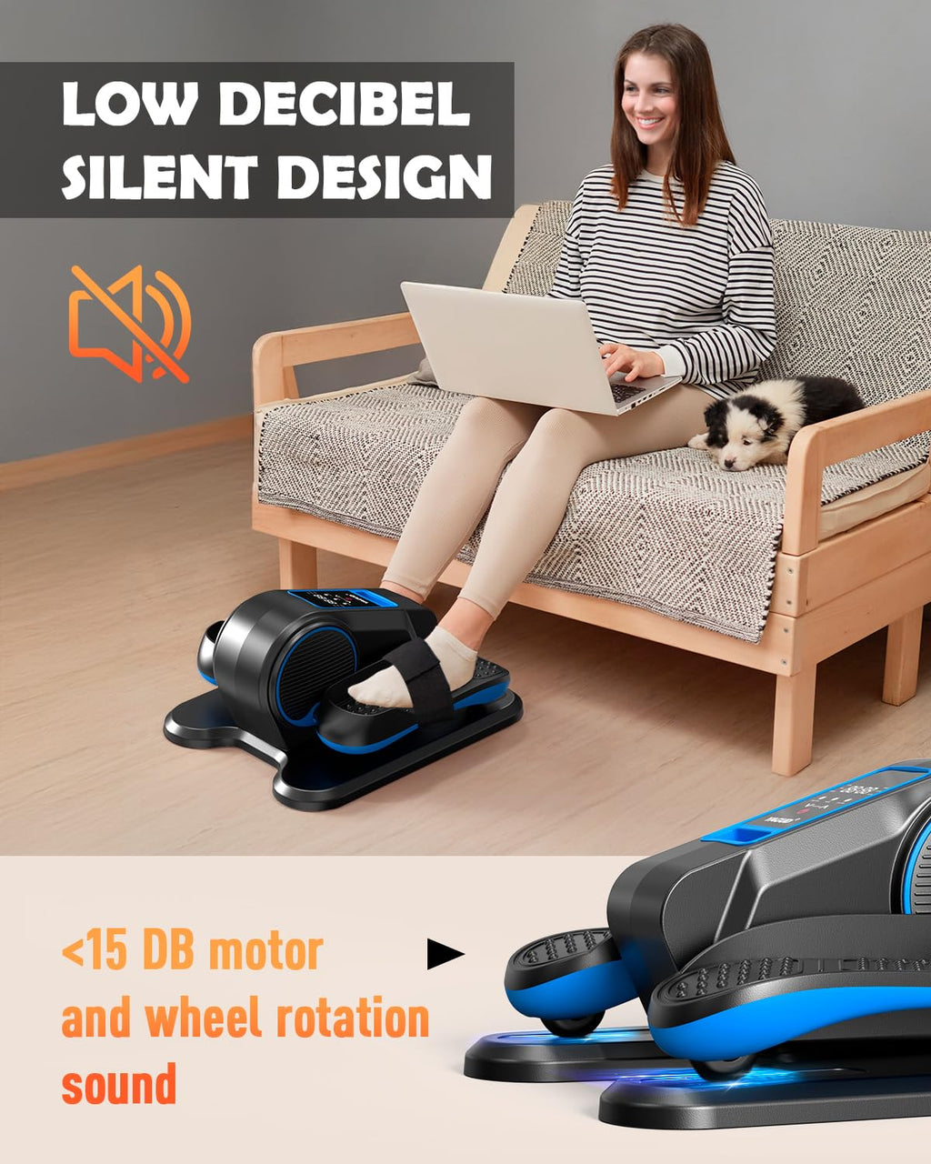 Yagud Under Desk Machine, Electric Ellipse Leg Exerciser For Senior, 13 Adjustable Speeds Quiet And Portable Seated Pedal Exerci
