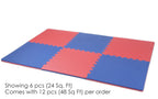 Xspec 1 Extra Thick 48 Sq Ft Reversible Eva Gym Foam Floor Mat Tiles (24 X 24), Steel Pattern, 12 Pcs, Blue  Red