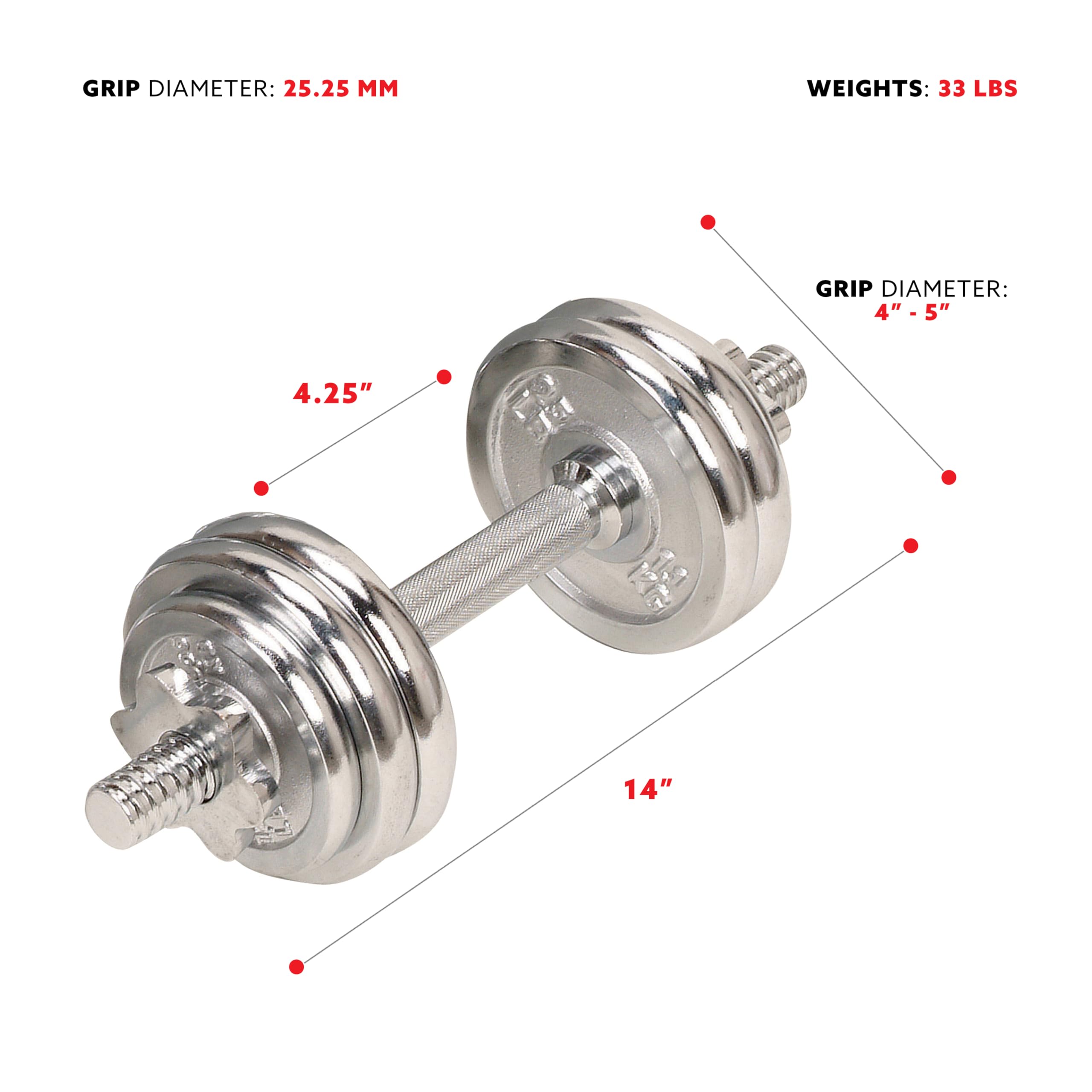Sunny Health & Fitness 33Lb Chrome Dumbbell Set W/ Carry Case - No. 014