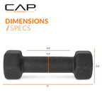 Cap Barbell Neoprene Dumbbell Weights, 4 Lb Pair, Black