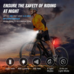 Wgge Ultra Bright Usb Rechargeable Bike Light Set,Powerful Bicycle Front Headlight And Back Taillight,Easy To Install For Night