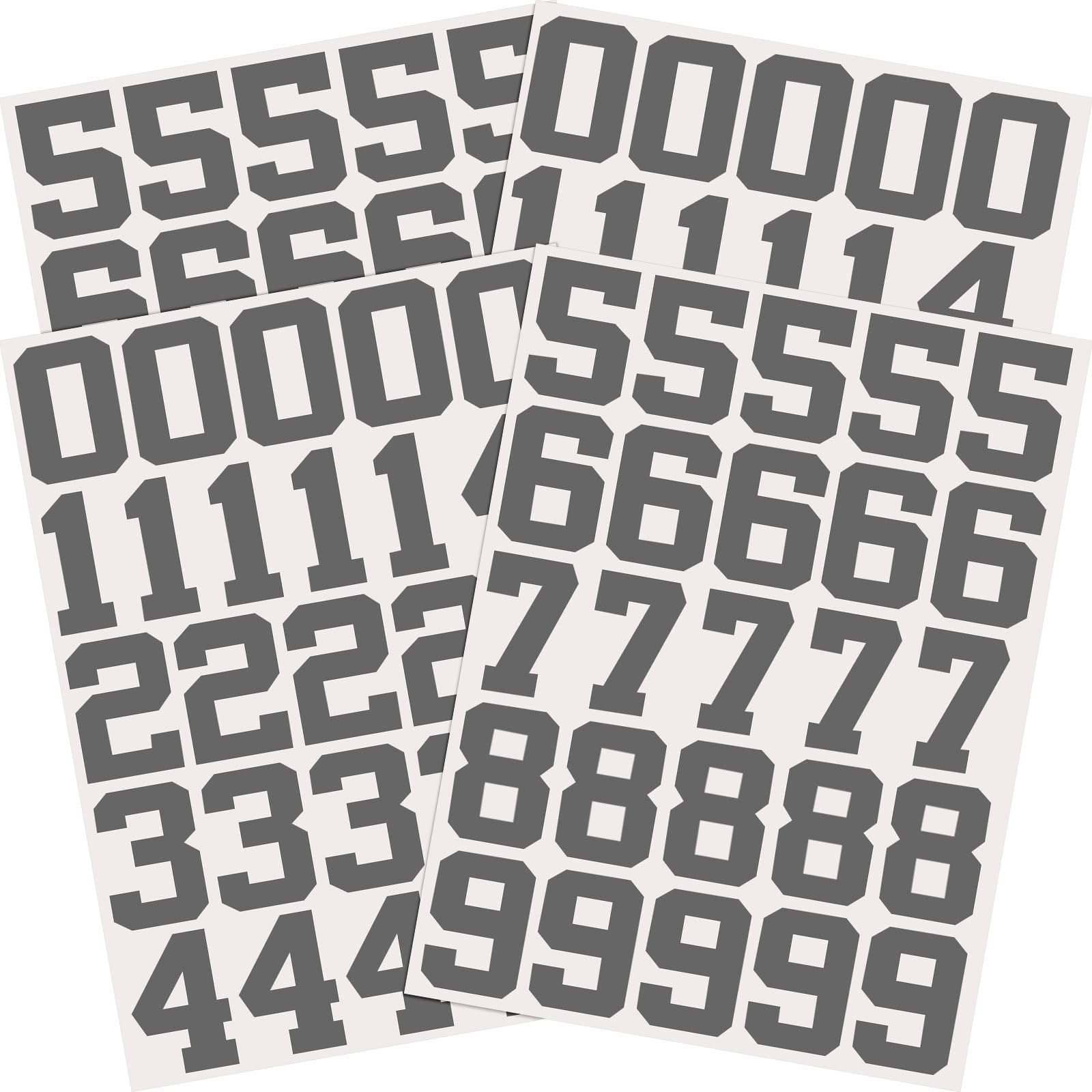 Epakh 102 Pcs Sports Helmet Numbers Sticker 1.25 Inch Vinyl Helmet Numbers Decals Self Adhesive Hockey Stickers for Baseball, Ho