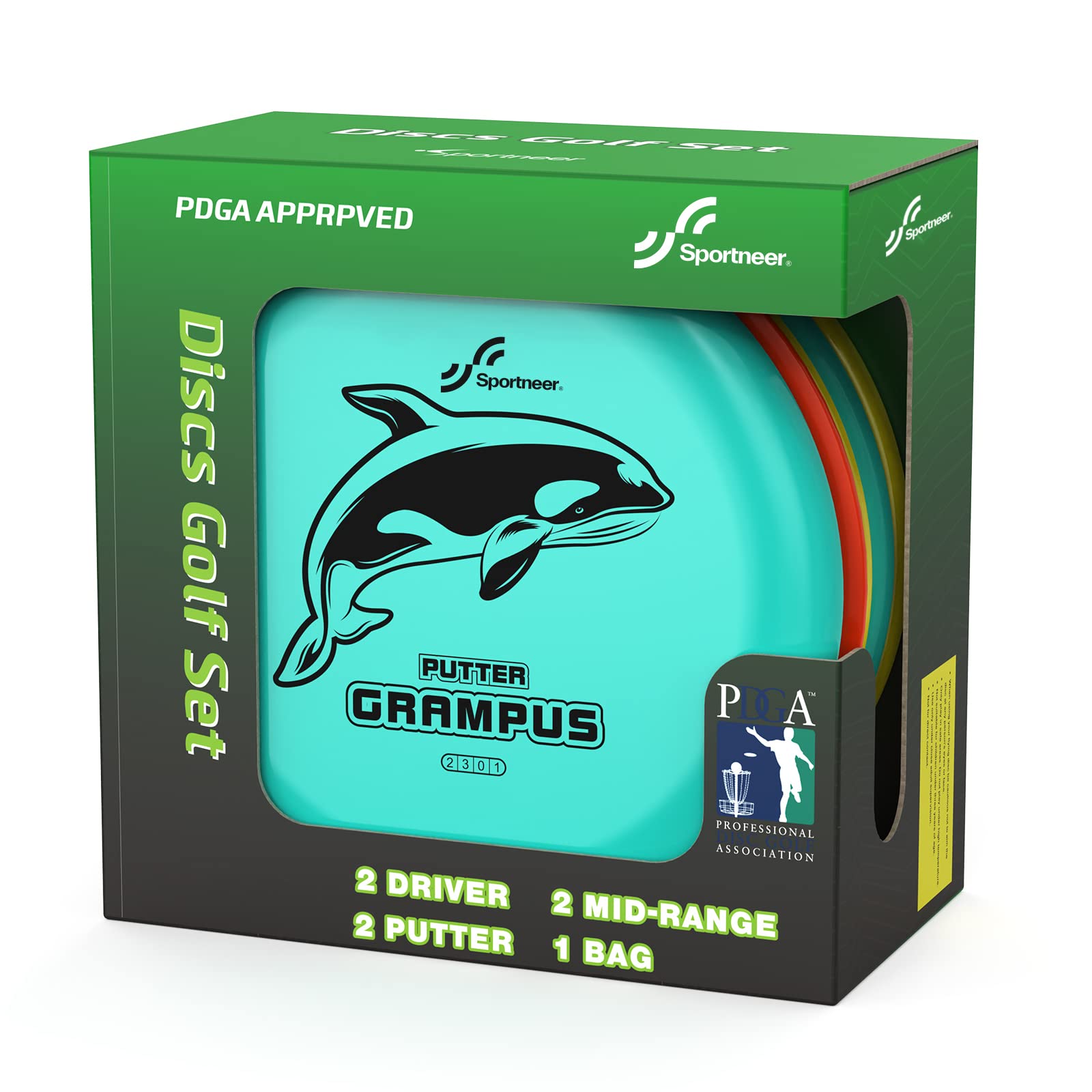 Sportneer Disc Golf Set, 6 Disc Golf Starter Set With Bag For Beginner, Include 2 Disc Golf Putter, 2 Disc Golf Mid Range, 2 Dis