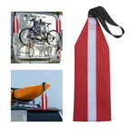 Safety Tow Flag With Webbing For Kayak Boat Bicycle Travel Tow Warning Truck Loads (Red With Reflective Band)
