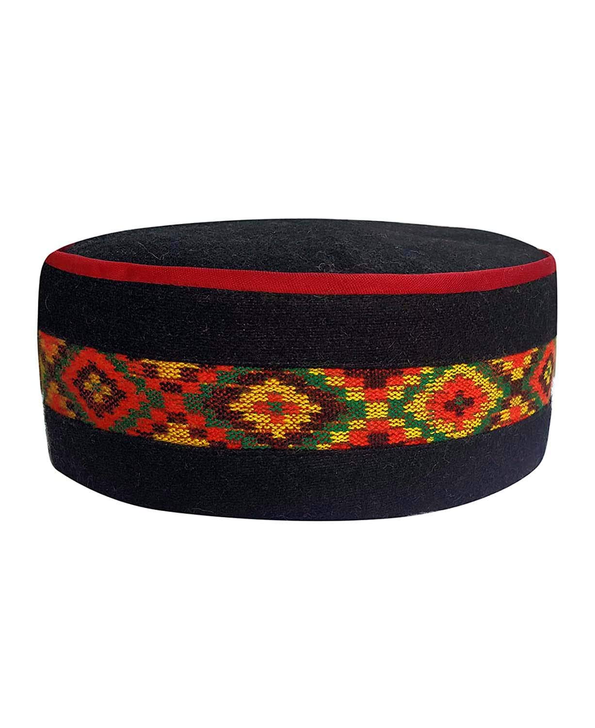 Aruna Kullu Handloom Himachali Kullu Patti Woolen Topi/Cap For Men & Women (6) Multicolour