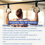 Yes4All Rotating Pull Up Handles For Pull Up Bar/Pull Up Grips/Barbell Handles With Non-Slip & Foam Pad Grips - Twist Motion For