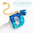 Letter Charm Accessories for Stanley Cup 1 PCS Cute Initial Keychain Handle Charm for Stanley Tumbler for Women Blue Letter D
