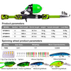 Proberos Kids Fishing Pole - Portable Telescopic Fishing Rod And Reel Combo Kit - Spincast Fishing Reel Casting Rods With Lures