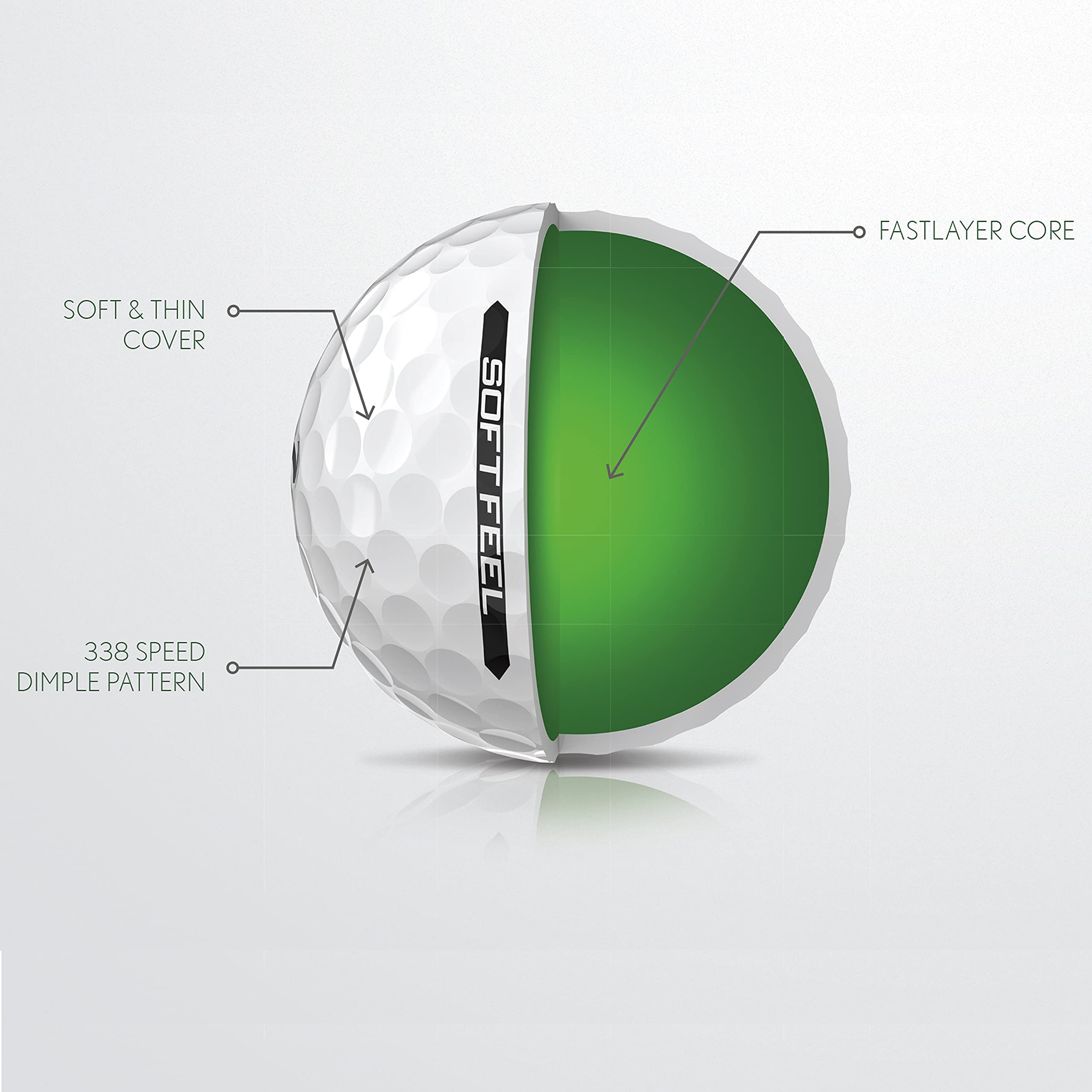 Srixon Golf Soft Feel 12 Tyl, Yellow