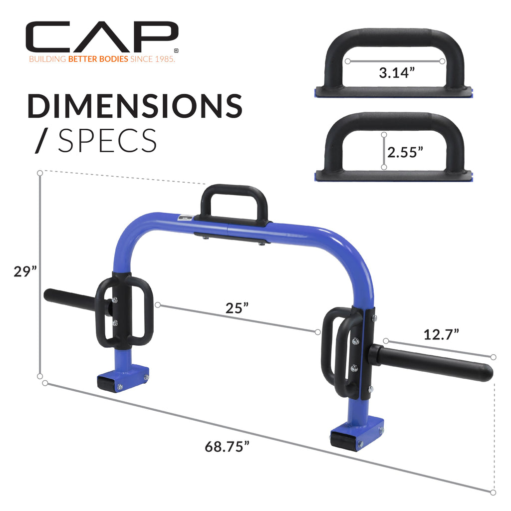 Cap Barbell Deluxe Open Trap Bar, Hex Bar, Shrug Bar, Deadlift Bar For Olympic And Standard Plates - Blue