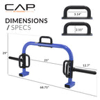 Cap Barbell Deluxe Open Trap Bar, Hex Bar, Shrug Bar, Deadlift Bar For Olympic And Standard Plates - Blue