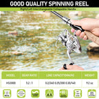 Fishing Pole And Reel Combo - 2Pcs 5.9Ft Carbon Fiber Telescopic Rods Spinning Reels Saltwater/Freshwater Kit With Lures, Line A