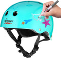 Wipeout Dry Erase Kids Helmet For Bike, Skate, And Scooter, Teal Blue Youth L 8+