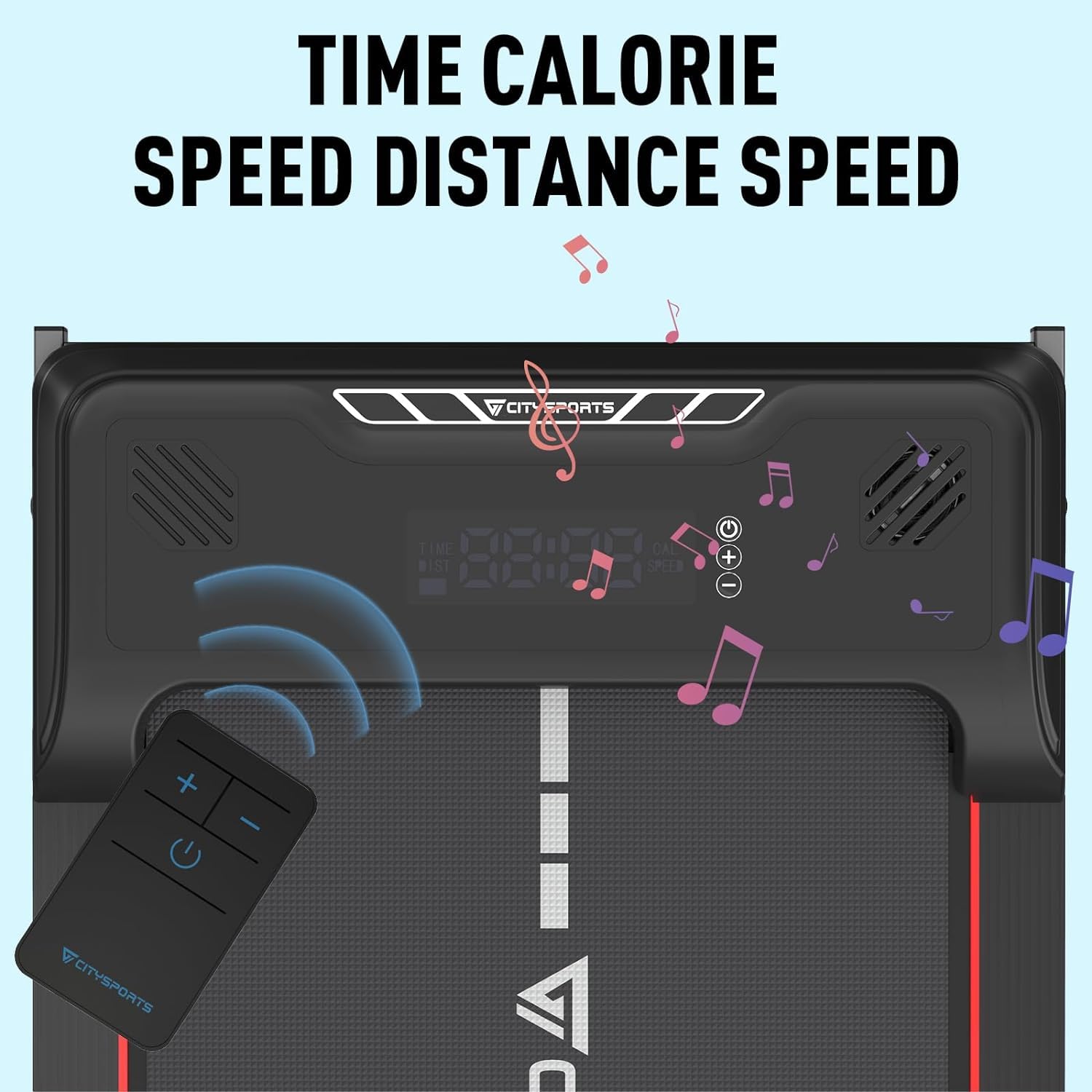 CITYSPORTS Under Desk Walking Pad - Ultra Slim & Portable Treadmill for Home (Red & Black)