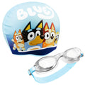 Bluey Kids Swim Goggles And Swim Cap Set Anti-Fog Uv Protection