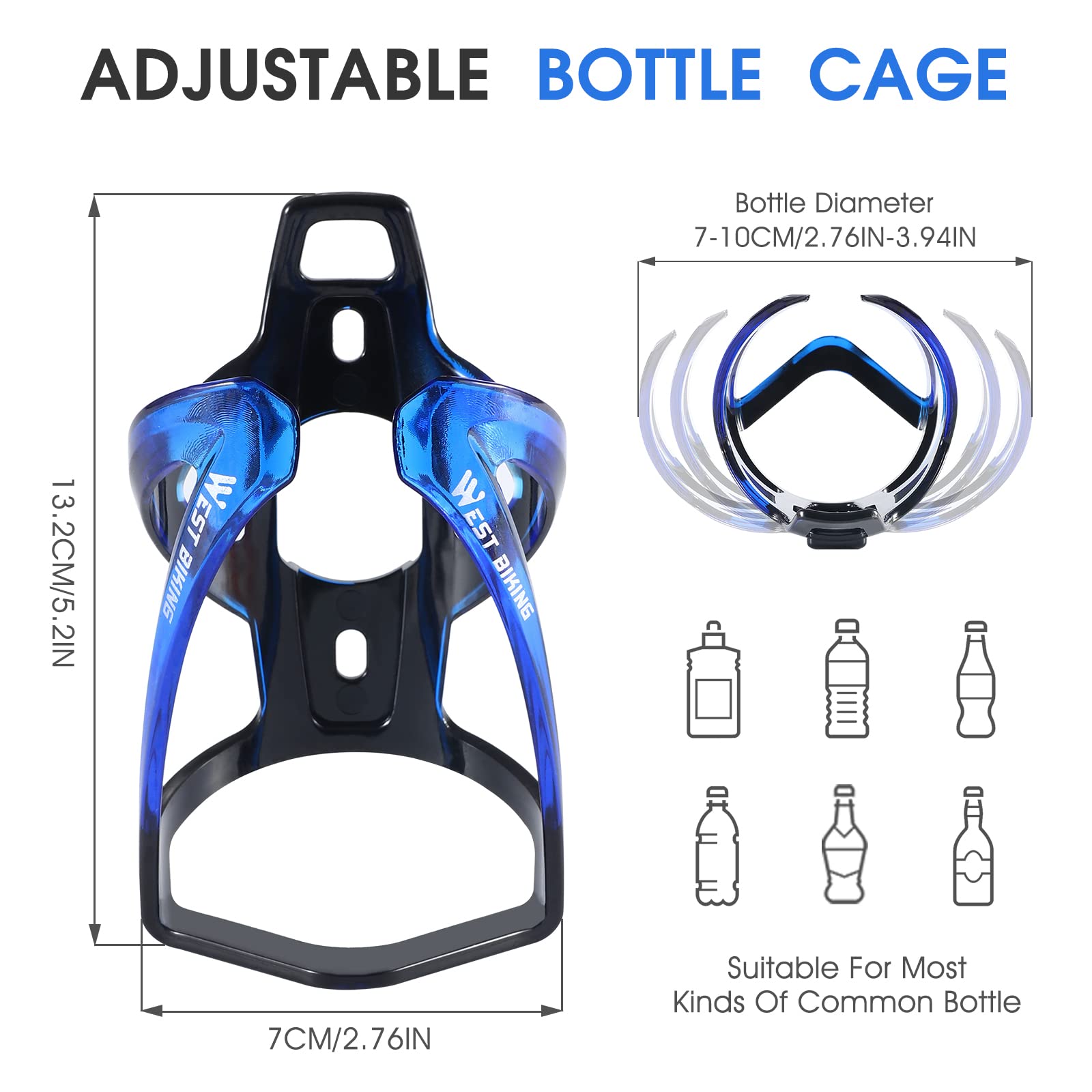 Bike Water Bottle Cage, Durable Ultralight Plastic Drink Holder Rack, Lightweight Pc For Bicycle, Cycling Cages Mtb, Road Bike,