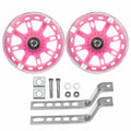 Denpetec Bicycle Training Wheels Auxiliary LED Flash Balance Training Wheels with Mounted Kit for 12-20 inch Kids Bike(Pink - 1 