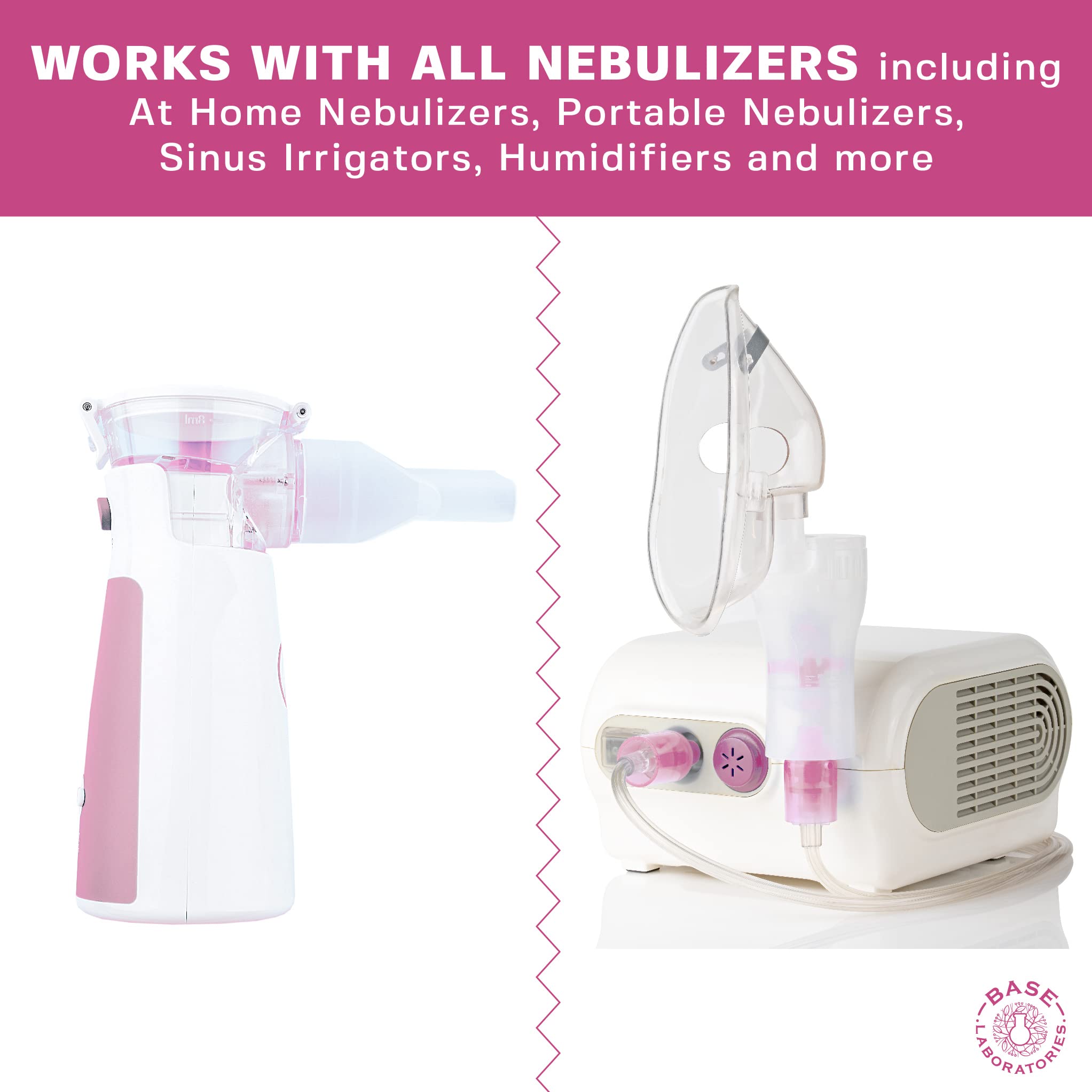 Base Labs 7 Hypertonic Saline Solution For Nebulizer Machine  Sterile Saline Solution For Inhalation Helps With Respiratory Trea