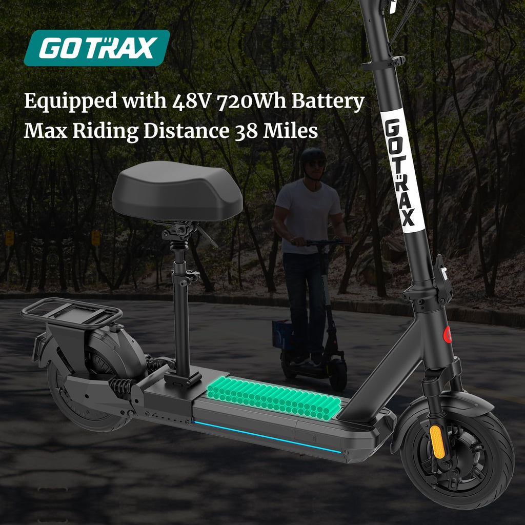 Gotrax Eclipse Ultra Saddle Electric Scooter, 20MPH, 28Miles, Adjustable Handlebar Height, Foldable, Detachable Seat, Cruise Con