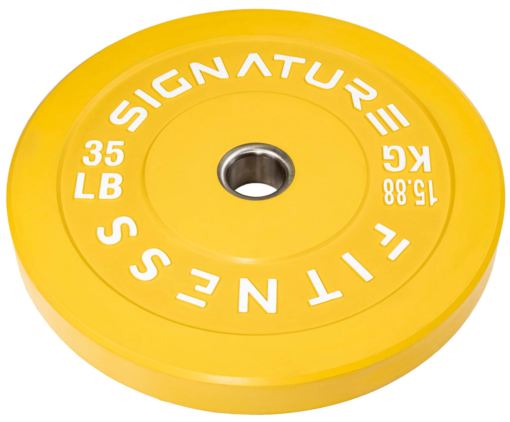 Fitvids 2'' Olympic Bumper Plate Weight Plates With Steel Hub, 35Lb, Single