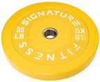 Fitvids 2'' Olympic Bumper Plate Weight Plates With Steel Hub, 35Lb, Single