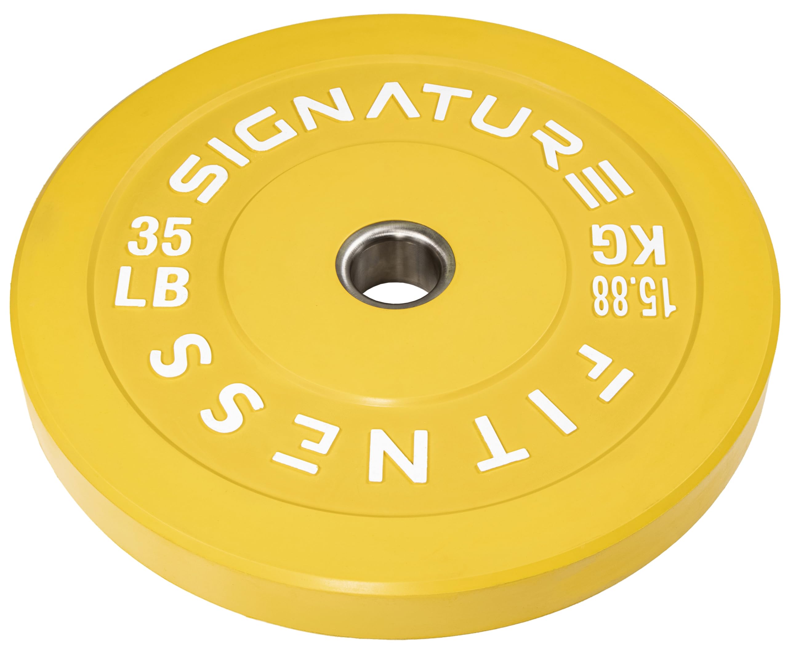 Fitvids 2'' Olympic Bumper Plate Weight Plates With Steel Hub, 35Lb, Single