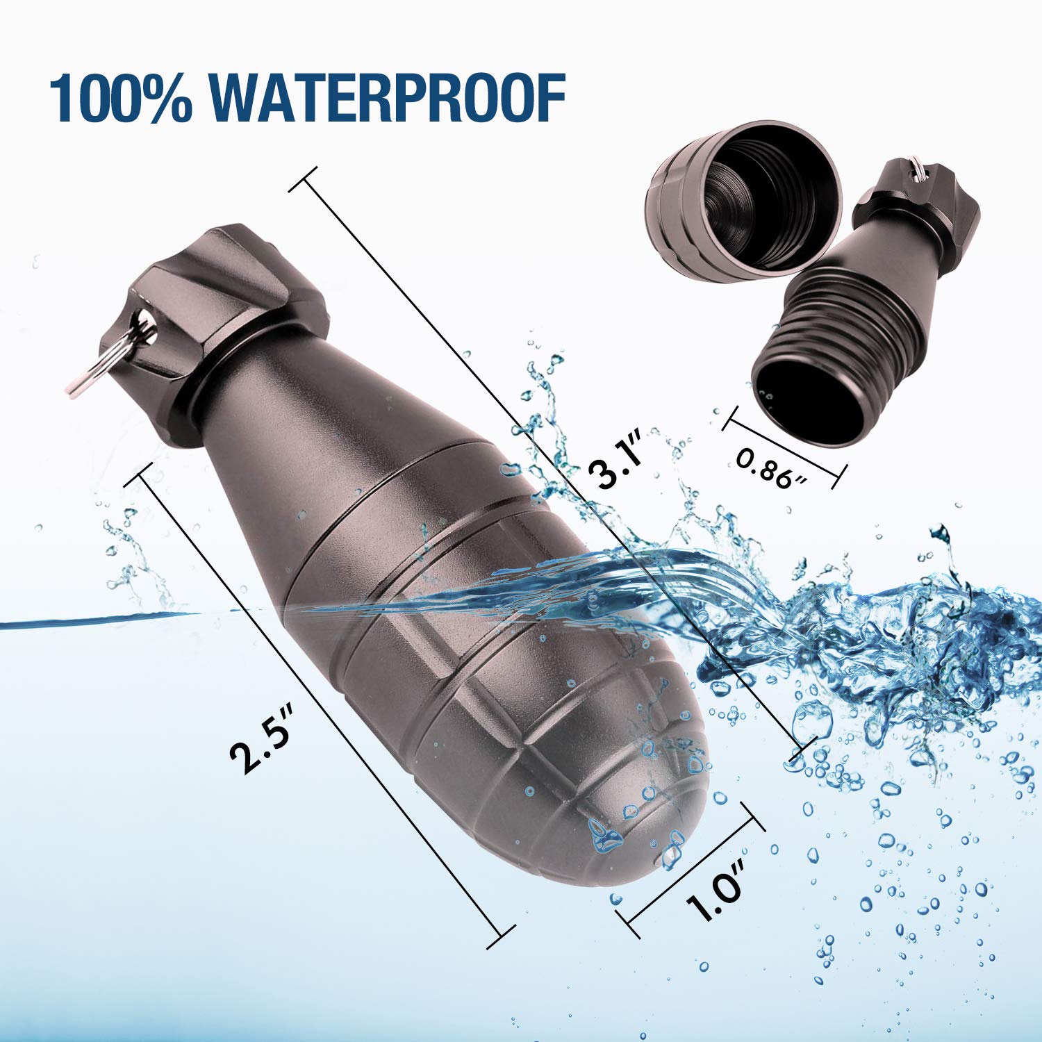 Edcfans Waterproof Container, Outdoor Survival Camping Hiking