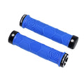 FIFTY-FIFTY Double Lock-On Mountain Bike Grips, Bicycle Handlebar Locking Grips, Non-Slip MTB Handle (Blue)