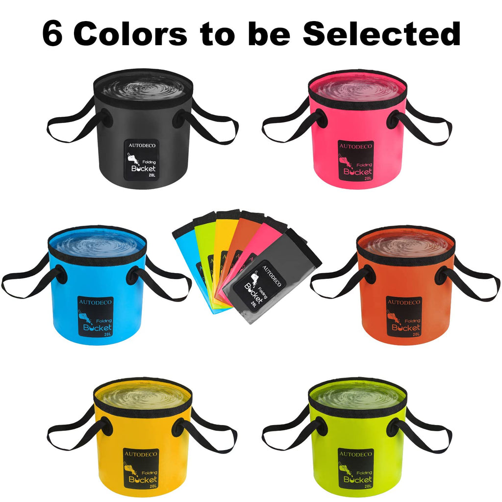 Autodeco 3 Pack Collapsible Bucket 5 Gallon Container Folding Water Bucket Portable Wash Basin For Outdoor Travelling Camping Fi