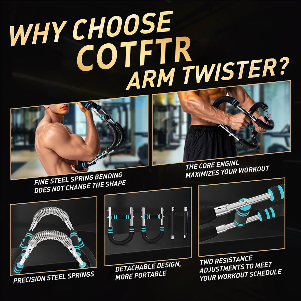Twister Arm Trainer for Men - Adjustable Chest Workout Equipment for Home Gym, Muscle Builder & Strength Training for Arms, Ches