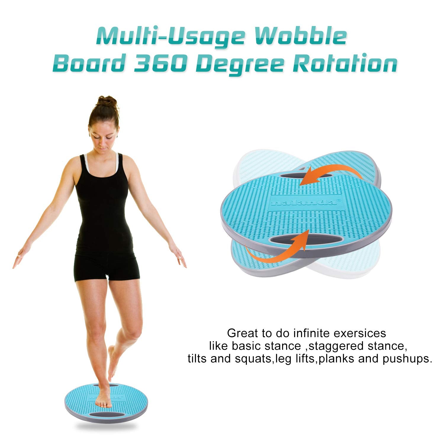 Nalanda Wobble Balance Board, Core Trainer For Balance Training And Exercising, Healthy Material Non-Skid Tpe Bump Surface, Stab